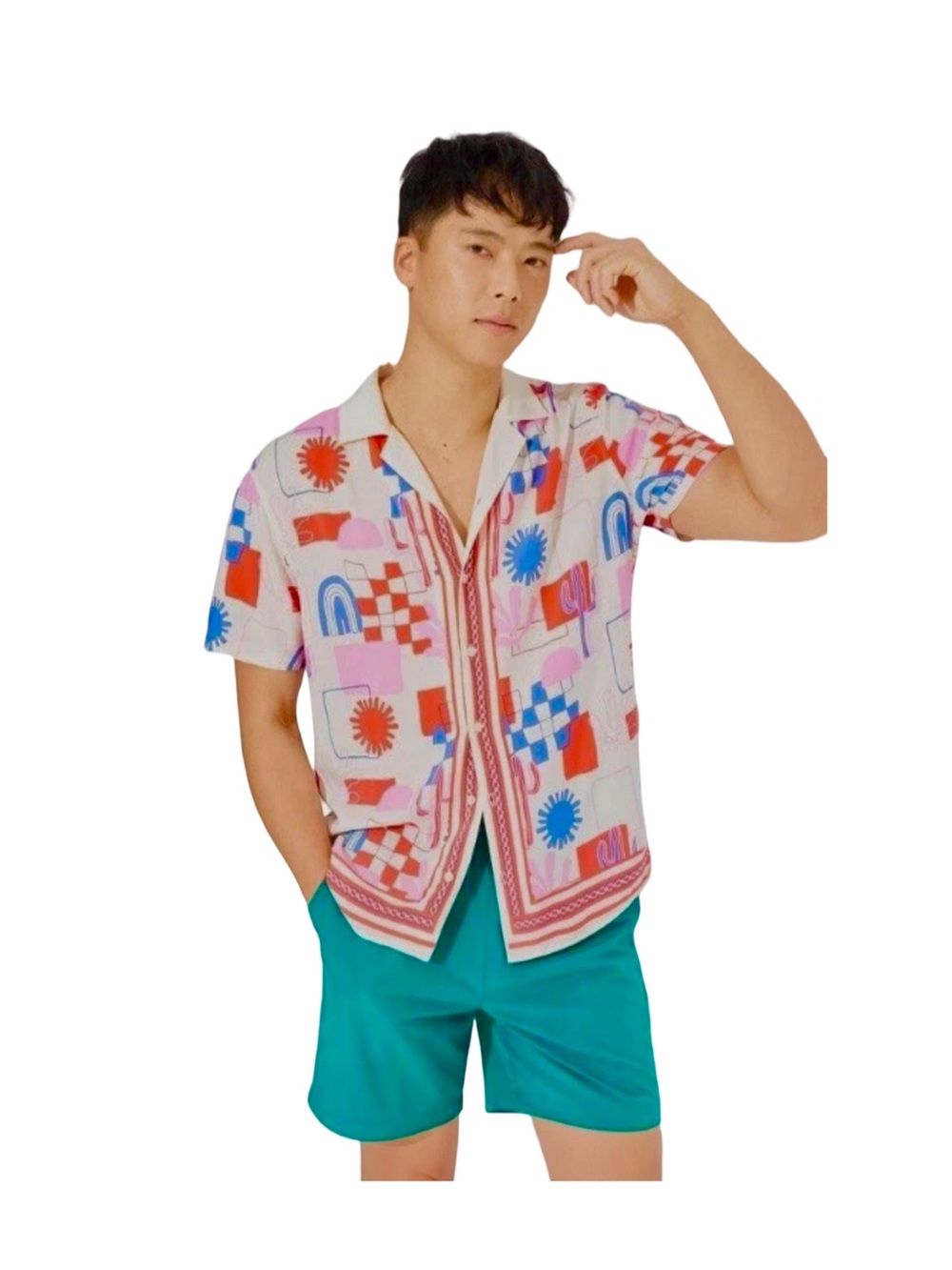 Original Use Multicolor Short-Sleeve Button-Down Shirt